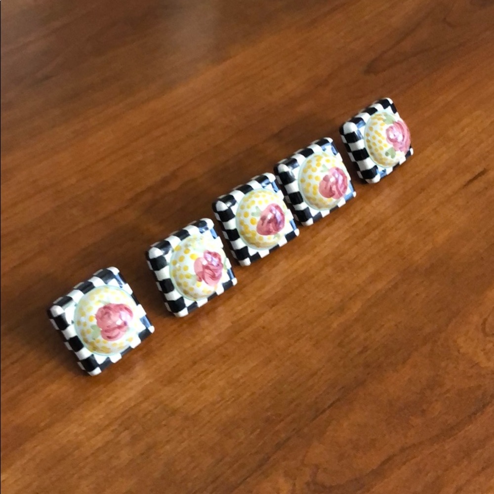 MacKenzie Childs Petit Five Square Knob (Rose)